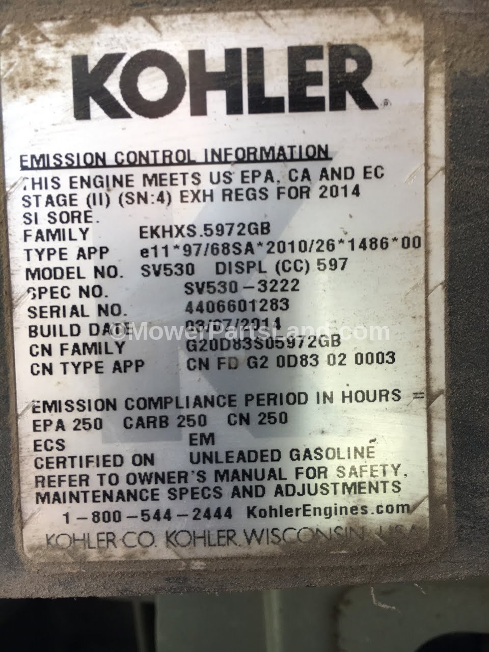 Carburetor For Kohler SV530-3222 17 Hp