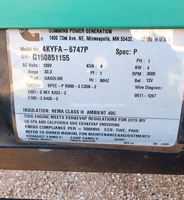 Carburetor For Cummins Onan QG 4000 4KYFA-6747P 4000w Generator