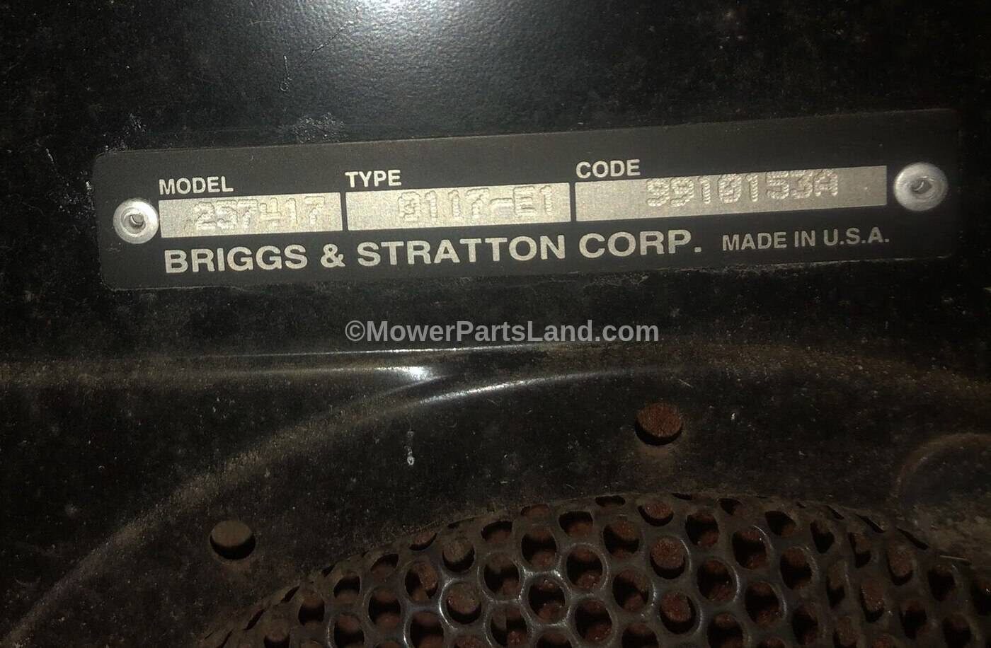 Carburetor For Briggs And Stratton 257417-0117-E1 Engine
